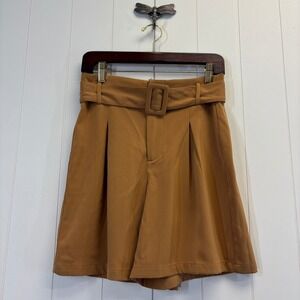 Know One Cares Dark Academia Belted Dress Shorts Size S Preppy Smart Twee Chic